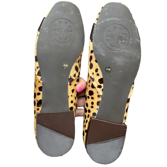 Tory Burch Hana Leather Cheetah Flats Women’s Size 8.5 - Picture 4 of 5
